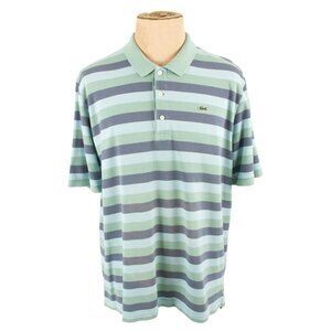 Vintage Lacoste Striped 100% Cotton Polo Shirt Men's Size 8 (2XL)